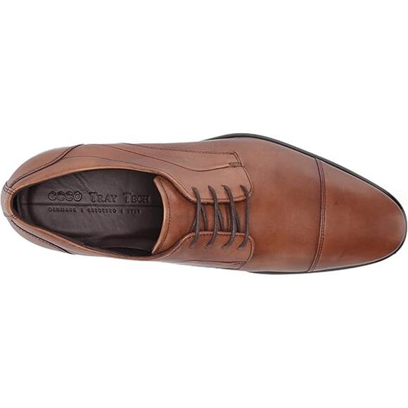 NWT ECCO Men's CITYTRAY Cap Toe Tie Oxford, Brown (AMBER)-Size 10-10.5 - Picture 4 of 7
